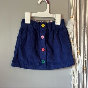 Mini Boden Cord Through Button Skirt